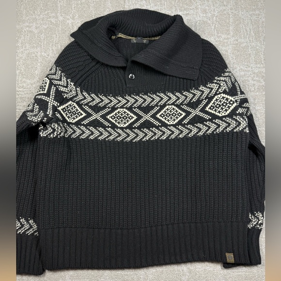 Banana Republic Arran Fair Isle Wool Aztec Chunky Sweater Men Size Large